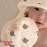 Ủ Choàng Tắm Che Nắng Cotton Muslin Cho Bé Mongle Bebe Hàn Quốc