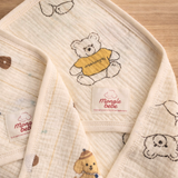 Ủ Choàng Tắm Che Nắng Cotton Muslin Cho Bé Mongle Bebe Hàn Quốc