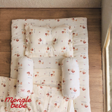 Bộ 2 Gối Ôm Chắn Chống Lật Mongle Bebe Hàn Quốc Muslin Mềm Mịn Giúp Bé Ngủ Ngon 30x13cm