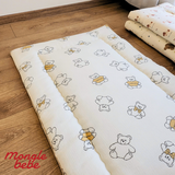 Nệm Bông Lót Nôi Ngủ Trưa Cho Trẻ Mongle Bebe Muslin Mềm Mịn 60x100cm