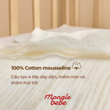 Nệm Bông Lót Nôi Ngủ Trưa Cho Trẻ Mongle Bebe Muslin Mềm Mịn 60x100cm