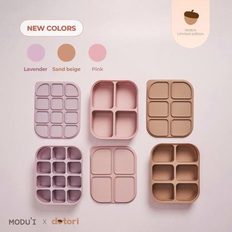 [COMBO] 3 Khay trữ đông Silicon Modu'i, màu soft pink, sand beige, lavender