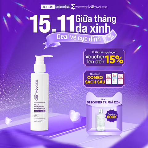 Sữa dưỡng thể làm trắng, săn chắc và dưỡng ẩm da mịn màng PHA-A Smoothing Body Lotion The Gentinol 0221 150g