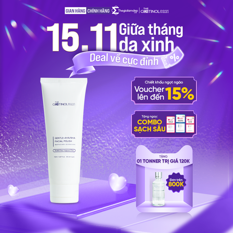 Tẩy tế bào chết mặt và body GENTLE AHA/BHA FACIAL POLISH The Gentinol 0221 ngừa mụn, trắng da, chống oxy hóa cho mọi làn da 150ml