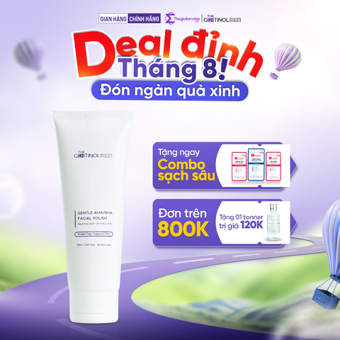 Tẩy tế bào chết mặt và body GENTLE AHA/BHA FACIAL POLISH The Gentinol 0221 ngừa mụn, trắng da, chống oxy hóa cho mọi làn da 150ml