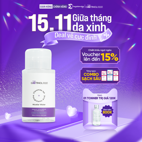 Nước tẩy trang giúp loại bỏ các lớp trang điểm, bụi bẩn, hỗ trợ làm sạch bã nhờn, mụn đầu đen The Gentinol 0221 200ml