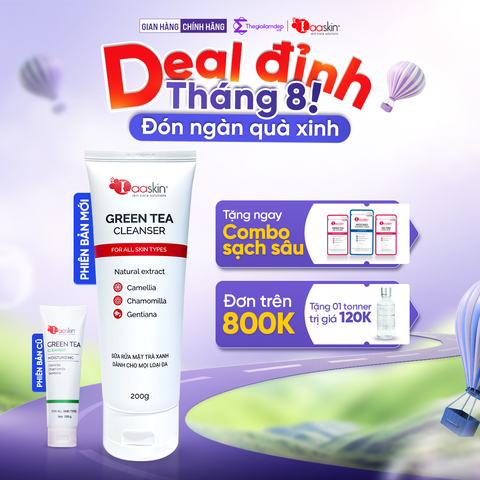 Sữa rửa mặt trà xanh GREEN TEA CLEANSER Laaskin làm sạch và cung cấp độ ẩm cho da 200g