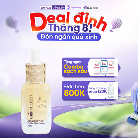 Tinh chất HA siêu phân tử thúc đẩy khả năng tái tạo, phục hồi, trẻ hóa da, dưỡng ẩm, làm mờ vết thâm, hỗ trợ da căng bóng, mịn màng The Gentinol 0221 30ml