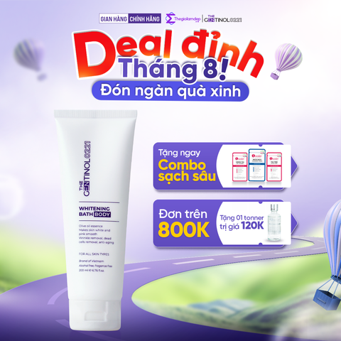 Kem ủ trắng da WHITENING BATH BODY loại bỏ tế bào chết  body The Gentinol 0221 200ml
