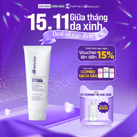 Kem ủ trắng da WHITENING BATH BODY loại bỏ tế bào chết  body The Gentinol 0221 200ml