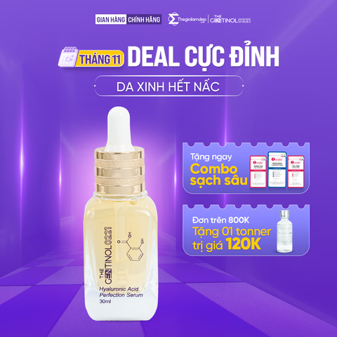 Tinh chất HA siêu phân tử thúc đẩy khả năng tái tạo, phục hồi, trẻ hóa da, dưỡng ẩm, làm mờ vết thâm, hỗ trợ da căng bóng, mịn màng The Gentinol 0221 30ml