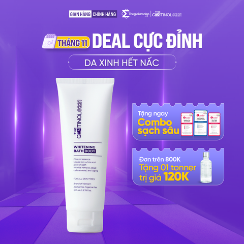 Kem ủ trắng da WHITENING BATH BODY loại bỏ tế bào chết  body The Gentinol 0221 200ml