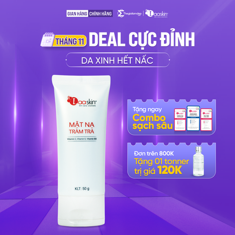 Mặt nạ tràm trà Laaskin hỗ trợ làn da trở nên trắng hồng và dưỡng ẩm da mịn màng 50g