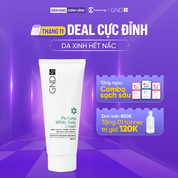 Kem dưỡng GND hỗ trợ dưỡng trắng da, cung cấp độ ẩm và ngăn lão hóa da Perfume White Body Cream 200g