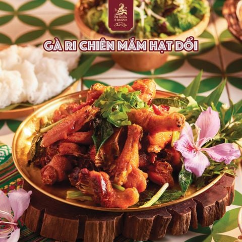  Gà ri chiên mắm hạt dổi (suất lớn nửa con) 