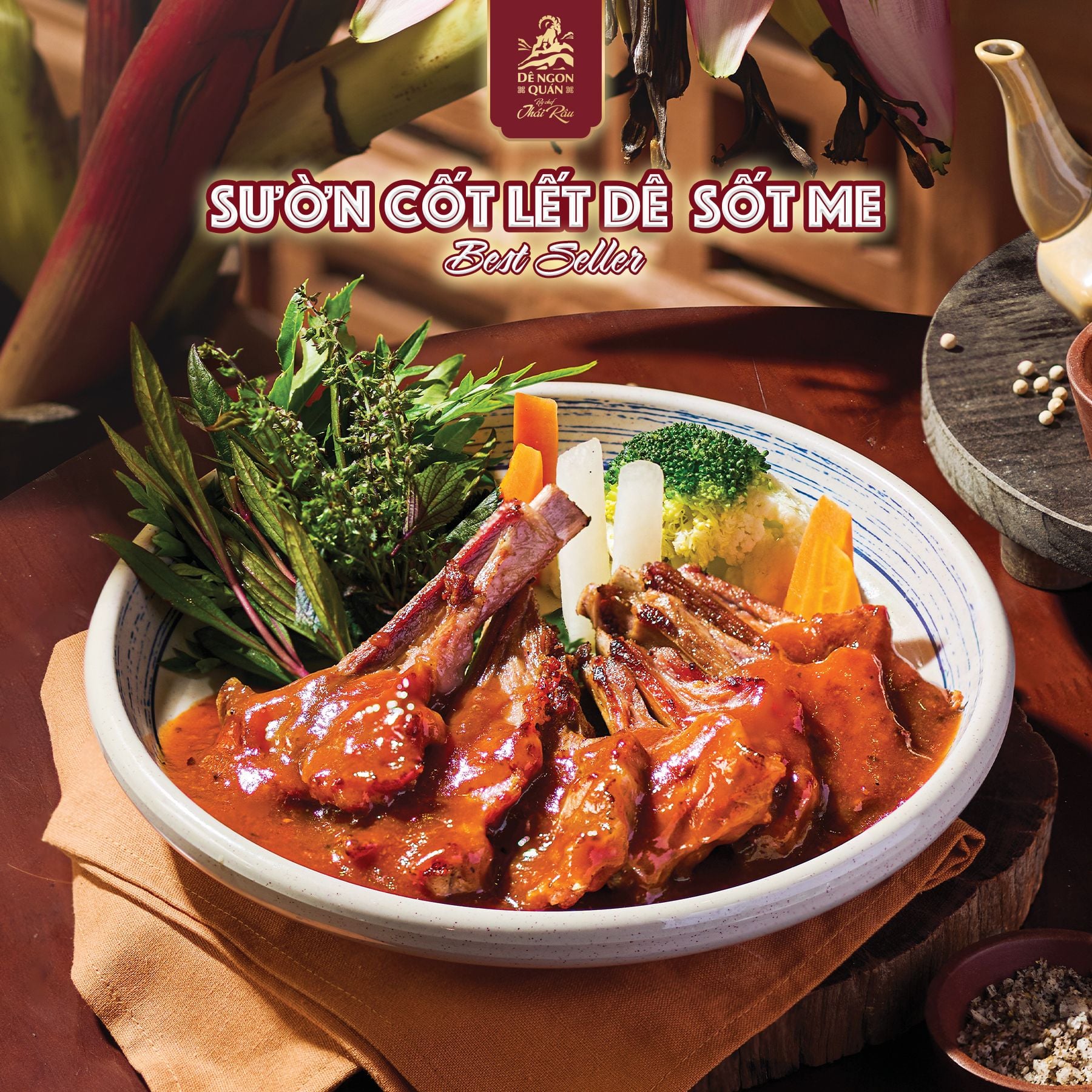  Sườn cốt lết dê sốt me chua ngọt 