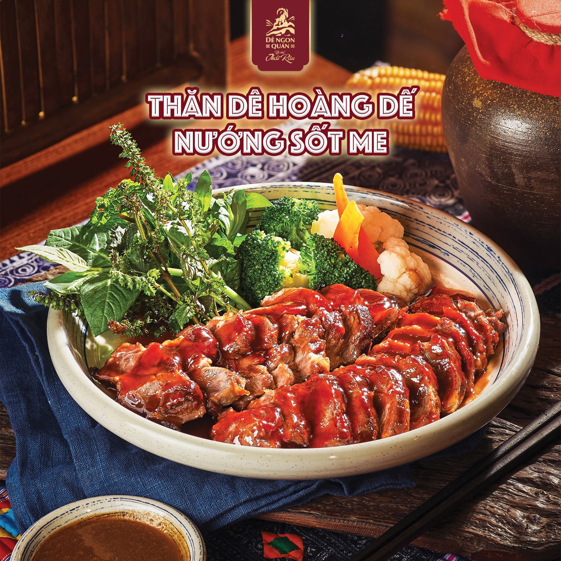  Thăn Dê Hoàng Đế Nướng Sốt Me 