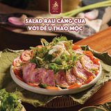  Salad rau càng cua với thịt dê ủ thảo mộc 