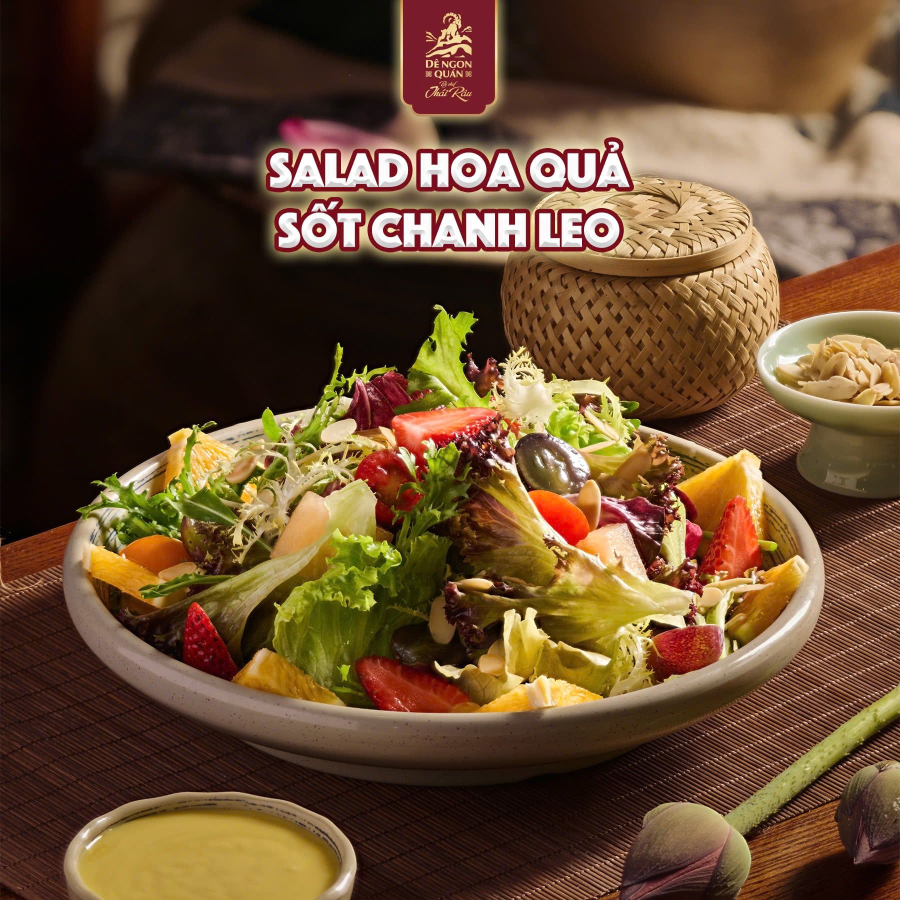  Salad hoa quả với sốt chanh leo 