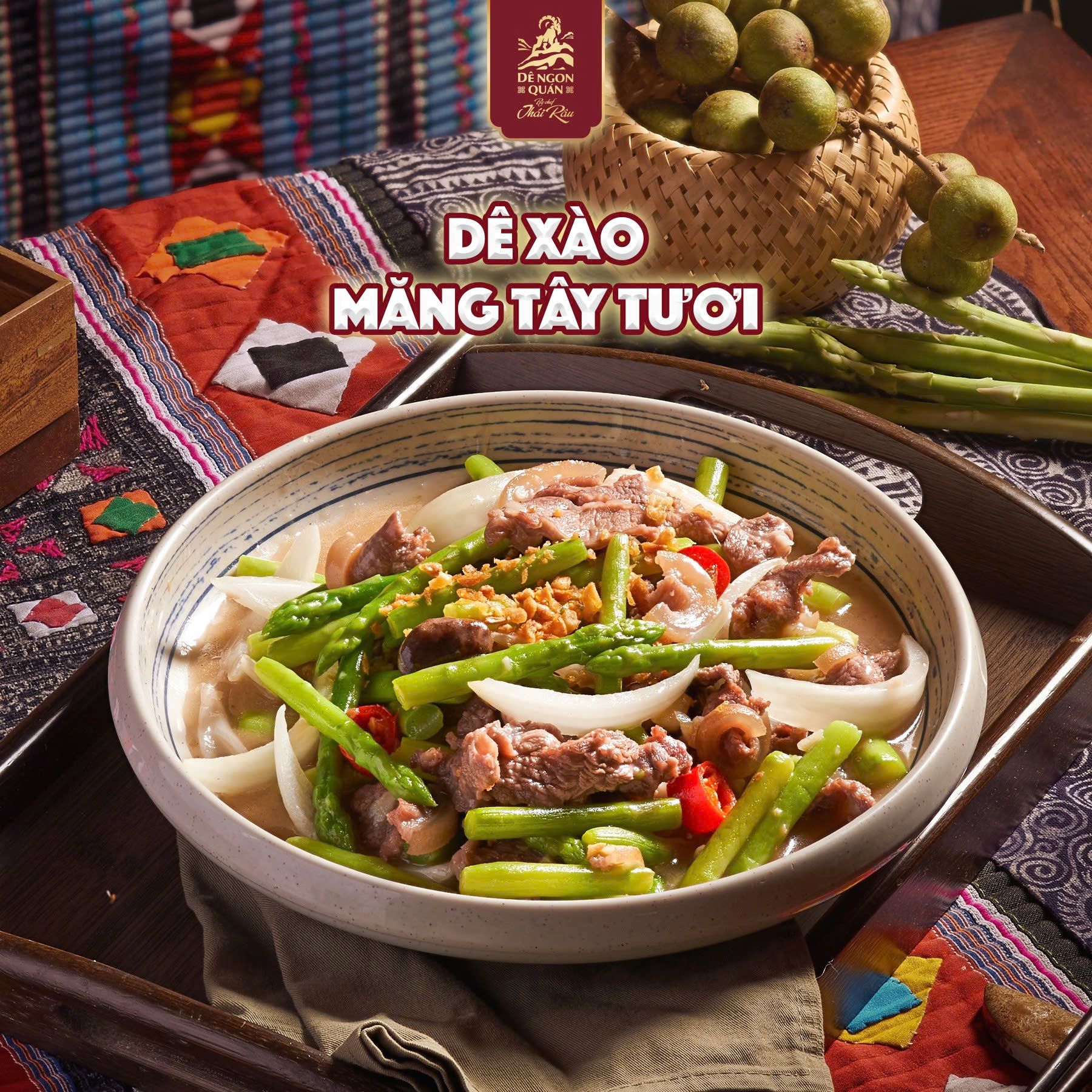  Dê xào măng tây tươi 