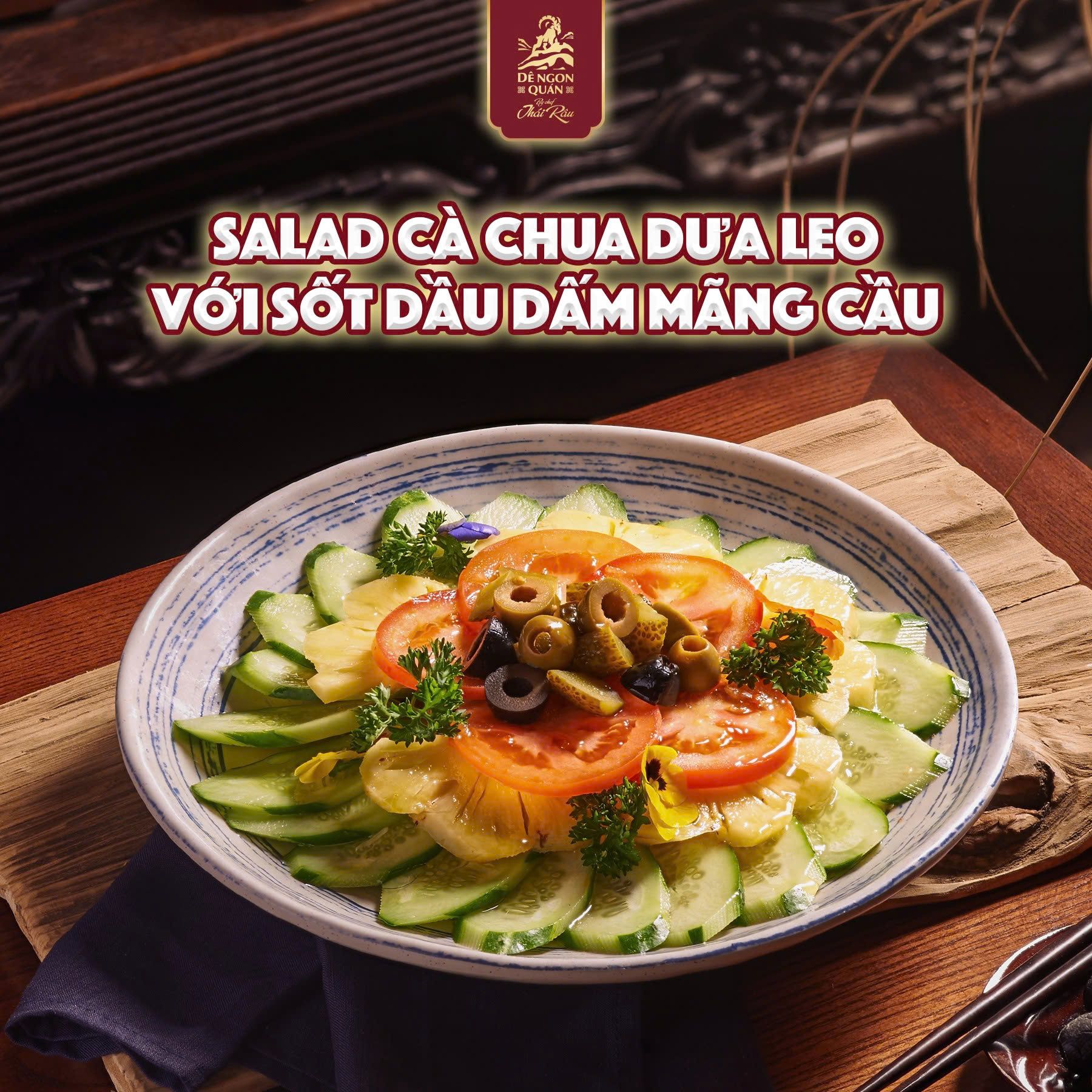  Sald cà chua dưa leo sốt dầu dấm mãng cầu 