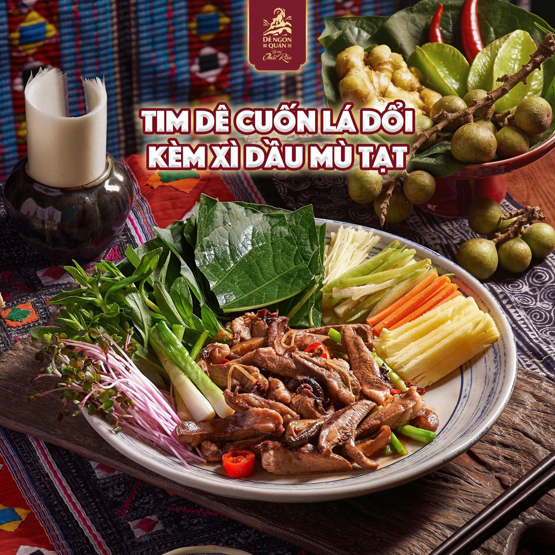  Tim dê cuốn lá dổi kèm xì dầu mù tạt 