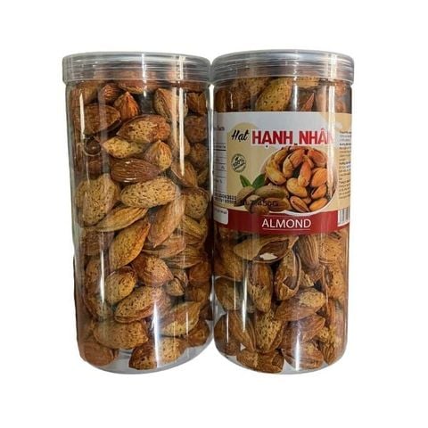 Hạt hạnh nhân rang bơ Mỹ Đạt Food vỏ mỏng hũ 450g