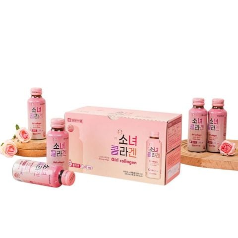 Nước uống đẹp da Girl Collagen Hàn Quốc hộp 10 chai x 100ml
