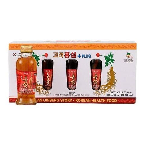 Nước hồng sâm có củ Kang's Food Hàn Quốc hộp 10 chai x 120ml