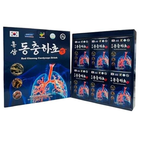 Nước Uống Bổ Phổi Hồng Sâm Đông Trùng Hạ Thảo Pocheon