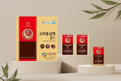 Nước hồng sâm linh chi táo đỏ Gold KGA hộp 30 gói x 70ml