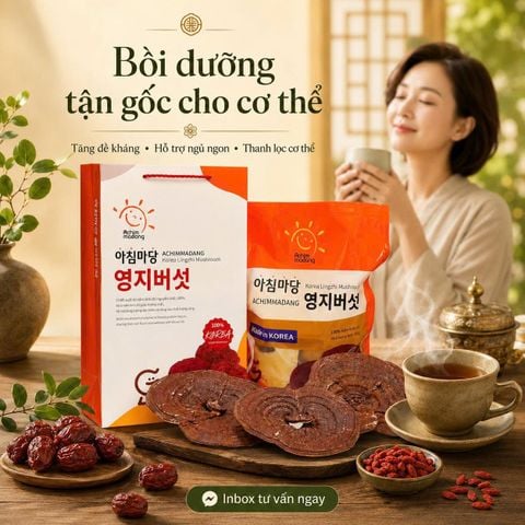 Nấm Linh Chi Đỏ Nguyên Tai Thượng Hạng Achimmadang Korea Lingzhi Mushroom 1kg Hàn Quốc