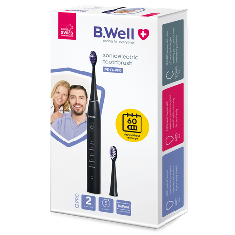  Bàn chải điện B.Well Pro-850 (trắng/đen) 