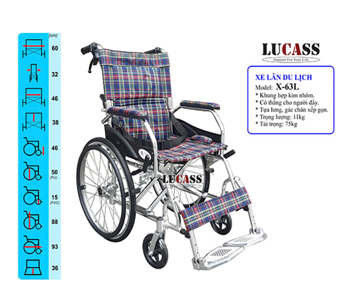  Xe lăn tay Lucass X-63L 