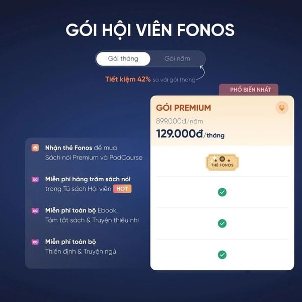  eVoucher - Gói hội viên Fonos Premium Năm 