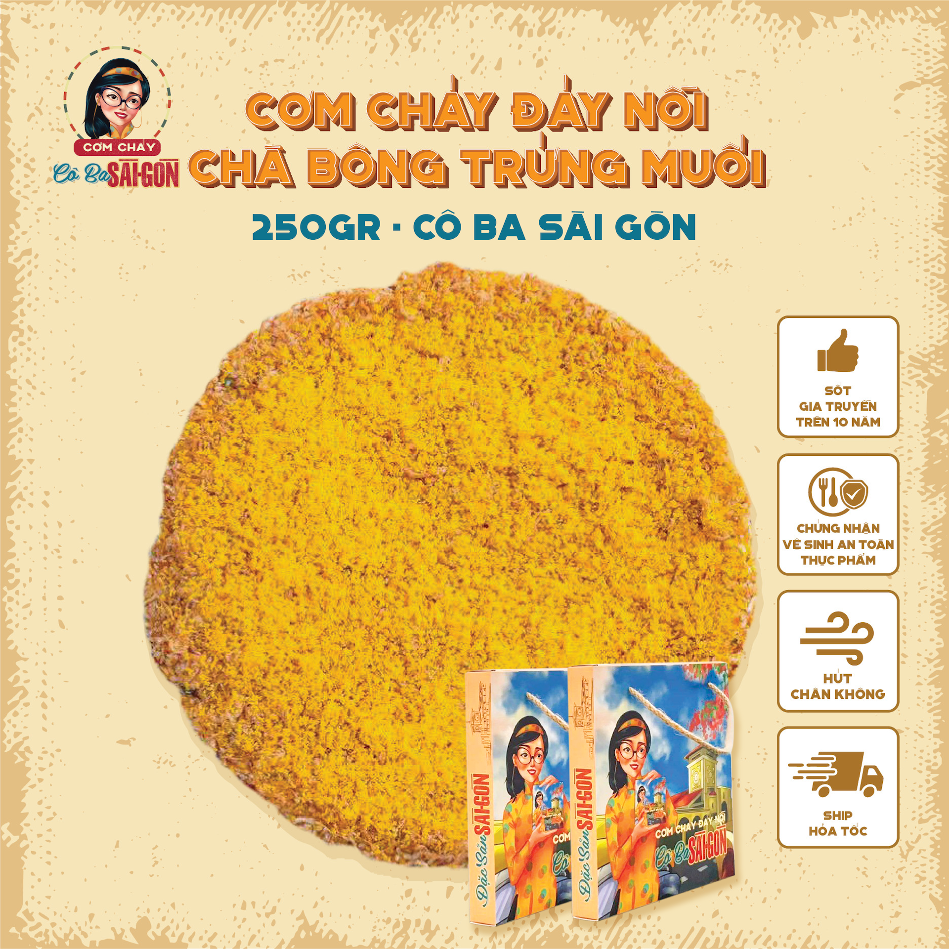 Cơm Cháy Đáy Nồi Chà Bông Trứng Muối