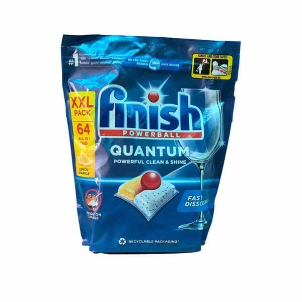  FINISH - Viên rửa chén QUANTUM hương chanh 64v 