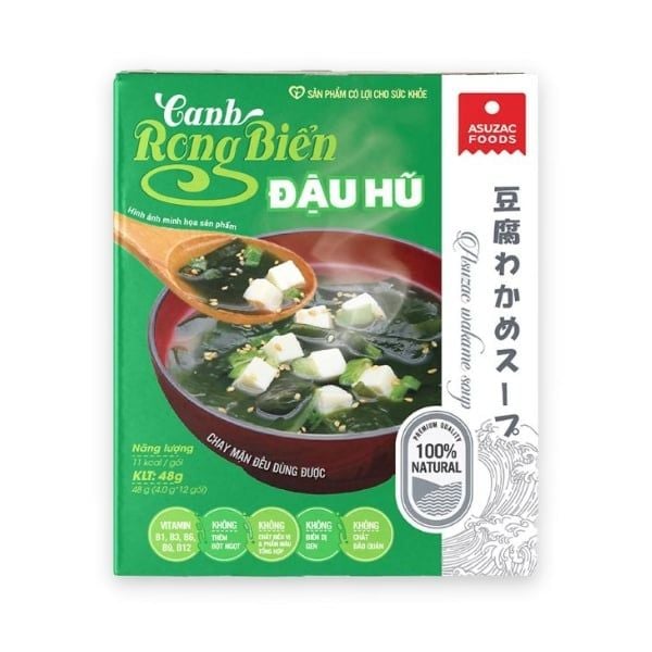 ASUZAC - Canh rong biển đậu hũ hộp 40g (10 gói) 