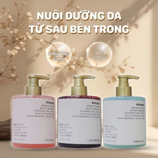  AOKEMENG- Sữa tắm chai màu đỏ rượu 450ml 