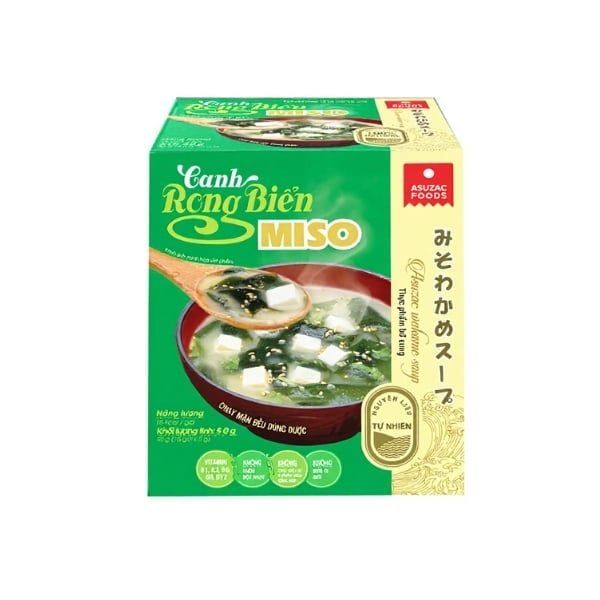  ASUZAC - Canh rong biển Miso hộp 50g (10 gói) 