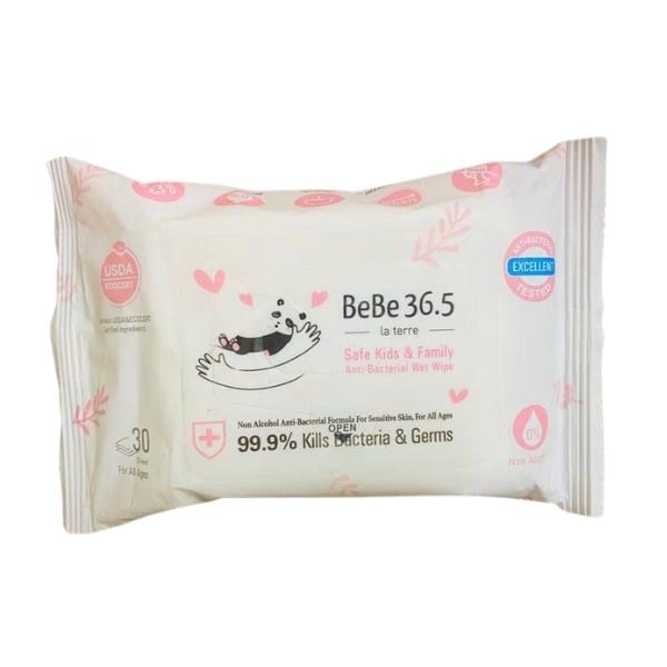  BEBE- Khăn ướt diệt khuẩn 30 tờ 