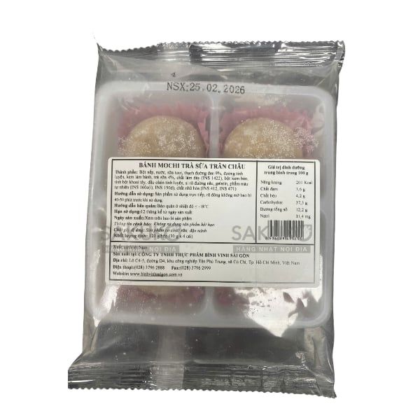  BVSG- Bánh mochi trà sữa trân châu 4 chiếc 