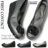  FIRSTCONTACT-Giày búp bê đế xuồng đính hoa 