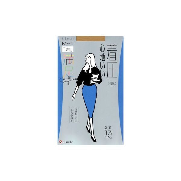  FUKUSKE-Quần tất áp lực không tưa rách ML Da sáng 