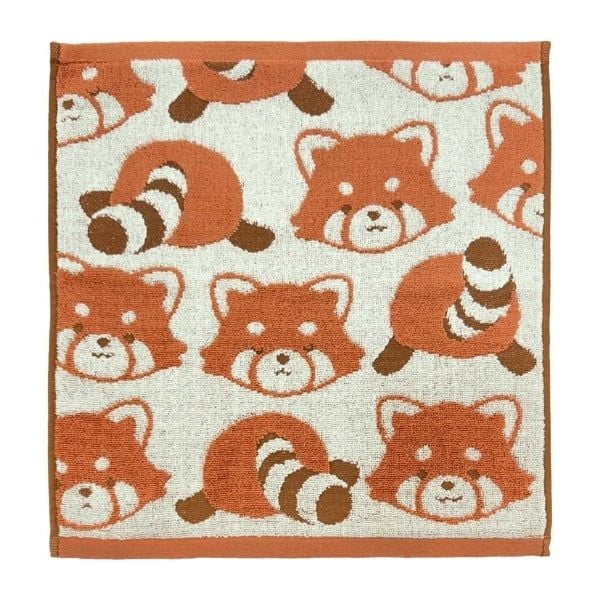  HAYASHI- Khăn mặt hình gấu trúc đỏ 34x35cm 