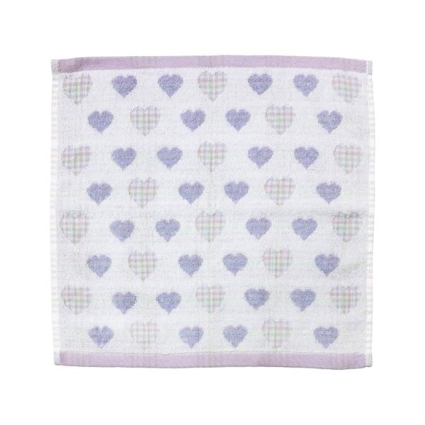  HAYASHI- Khăn mặt họa tiết trái tim tím 34x35cm 