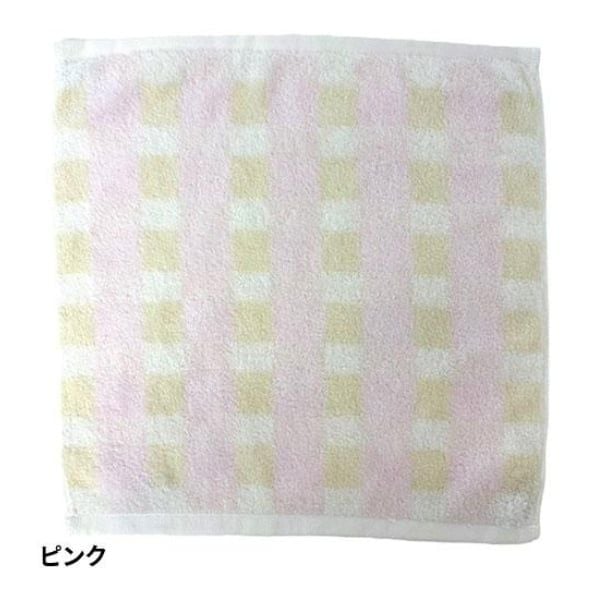  HAYASHI- Khăn mặt kẻ karo màu hồng 34x35cm 