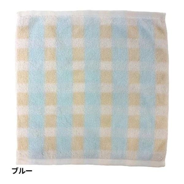  HAYASHI- Khăn mặt kẻ karo xanh dương 34x35cm 
