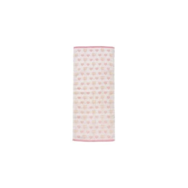  HAYASHI- Khăn tắm họa tiết trái tim hồng34x80cm 