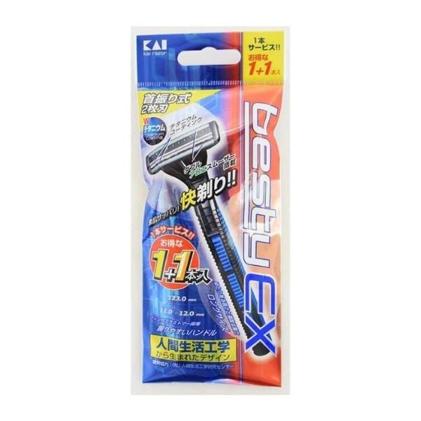  KAI- Dao cạo râu 2 lưỡi kép BSTX-2PFX -2 chiếc/gói 
